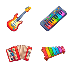 Colorful musical instruments Emoji