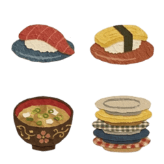 ちぎり絵　おいしい回転寿司