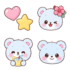 Summer Blue Bear Emojis