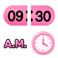 [ อิโมจิ ] : เวลา ชมพู