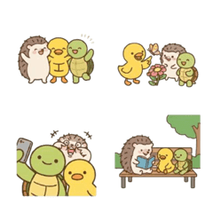 Silly Hedgehog, Quacky Duck, and Turtle