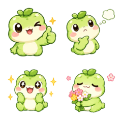 かわいいカエルの絵文字ステッカー2
