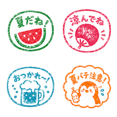 夏だよ！ポップなハンコ絵文字