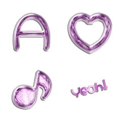 purple metal chrome alphabet res VOL1