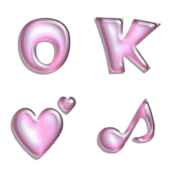 cute pink 3d gloss alphabet Vol.1