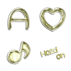 yellow gold metal alphabet res VOL1