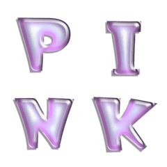 cute pink purple 3d alphabet Vol.1