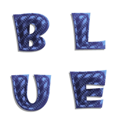 indigo blue stripe metal alphabet Vol.1