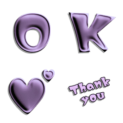 purple chrome metal alphabet Vol.1