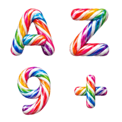 Emoji alphabet number rainbow candy