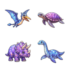 Cute Crystal Dino Emojis