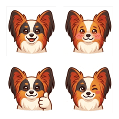 Papillon Dog: Daily Expressive Emojis