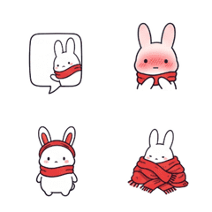 Red scarf bunny emoji