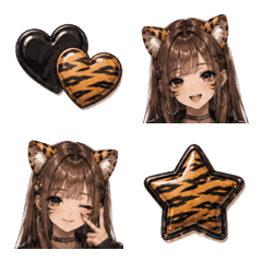 Cool Tiger Girl Emoji