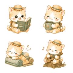 旅行する猫の絵文字ステッカー