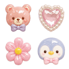 Kawaii Heisei Deco Parts Emojis