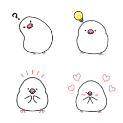 Haku-san, the white Java sparrow emoji