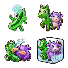 3D Metallic Obon Spirits: Neon Chill