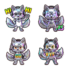 Glitch-Chrome Cyber Kitsune: Obon Night