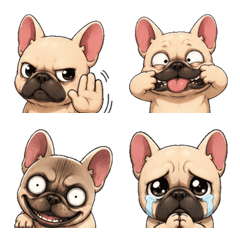 French Bulldog emoji (no text)