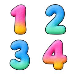 Colorful Number Emoji Pink Blue