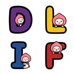 丟丟桃字母表情貼