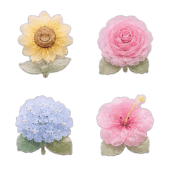 산들바람 꽃 이모티콘