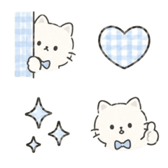 Light Blue Hand-Drawn Style Fluffy Cat 3