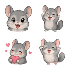 Soft Chinchilla Mood Emojis