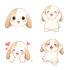 Storybook Lop Rabbit Mood Emojis