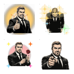 Moving Gentle Suit Man Reaction Emojis