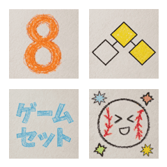 スコア作れる野球絵文字！手描き風！