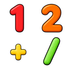 Cute Colorful Numbers and symbol