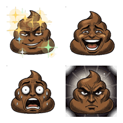 Annoying Poo Face Reaction Animat Emoji