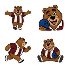 Bowling Bear Friends Animated Emoji