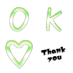 hand write alphabet Vol.1 lime green gra