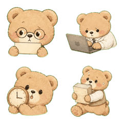 Moffuru the Bear Office Life Emoji
