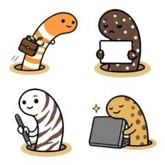 Garden Eel Friends Office Life Emoji