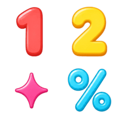 Cute Colorful Numbers and symbol 001