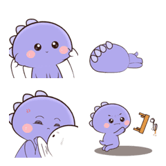 Purple Dino : Animated emoji