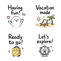 Cute Animated Travel & Vacation Emoji