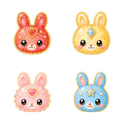 Pastel Gem Bunny Heads