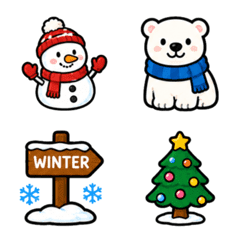 Emoji winter and Christmas