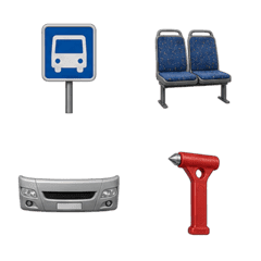 Bus 3D (40 emoji)