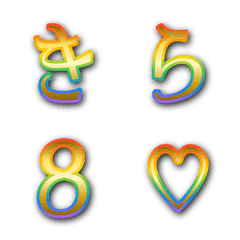 Gold rainbow colored letters design 7