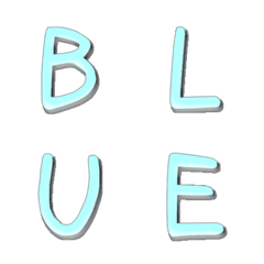 cream G blue hand write alphabet Vol.1