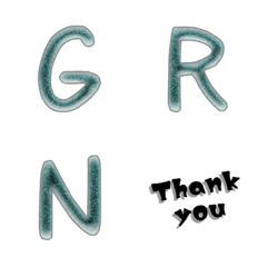 lite green gem hand write alphabet V1