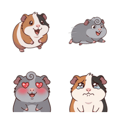 二匹のモルモット｜毎日つかえる絵文字