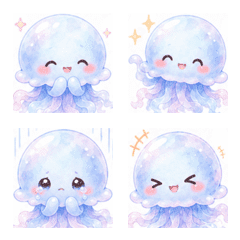 Soothing Fluffy-Sparkly Jellyfish Emojis