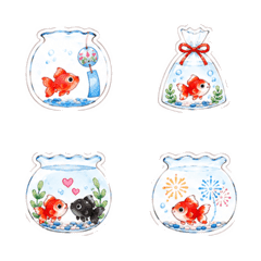 清涼夏日金魚表情貼圖